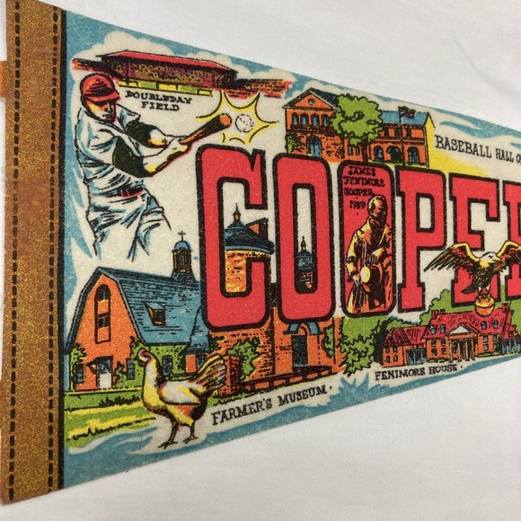 Rare VINTAGE BASEBALL Hall Of Fame COOPERSTOWN Village Of Museum FELT PENNANT 25 - Picture 3 of 12